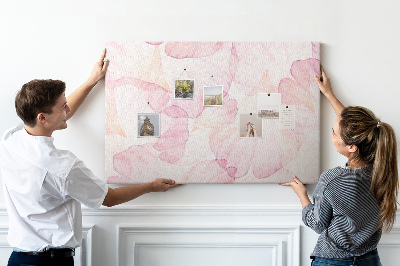 Cork memo board Watercolor petals