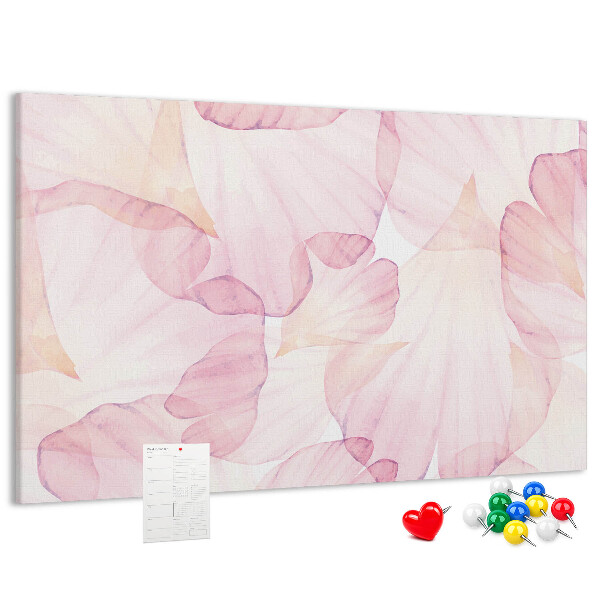 Cork memo board Watercolor petals