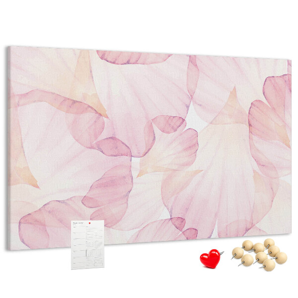 Cork memo board Watercolor petals