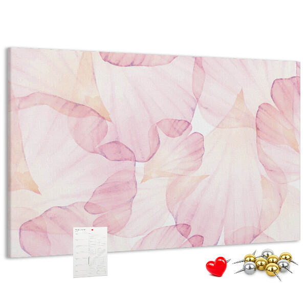 Cork memo board Watercolor petals