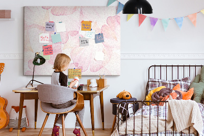 Cork memo board Watercolor petals