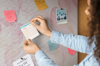 Cork memo board Watercolor petals