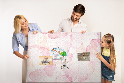 Cork memo board Watercolor petals