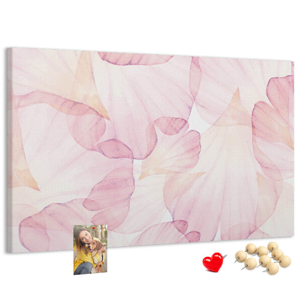 Cork memo board Watercolor petals