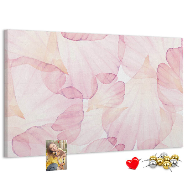 Cork memo board Watercolor petals