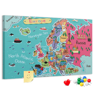 Cork display board Map of Europe