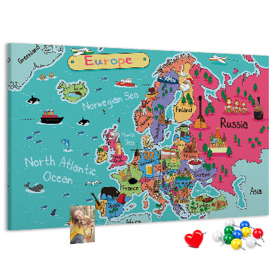 Cork display board Map of Europe