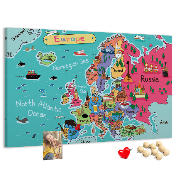 Cork display board Map of Europe