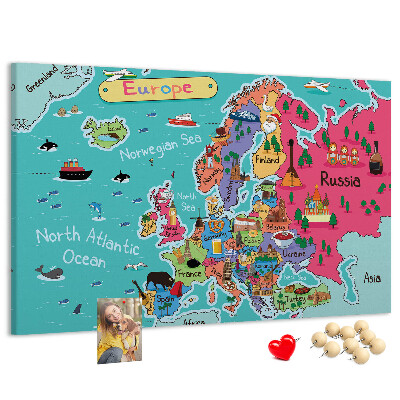 Cork display board Map of Europe