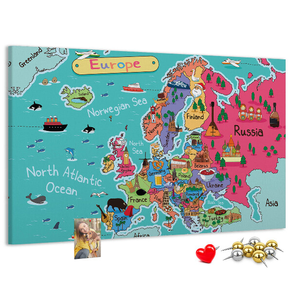 Cork display board Map of Europe