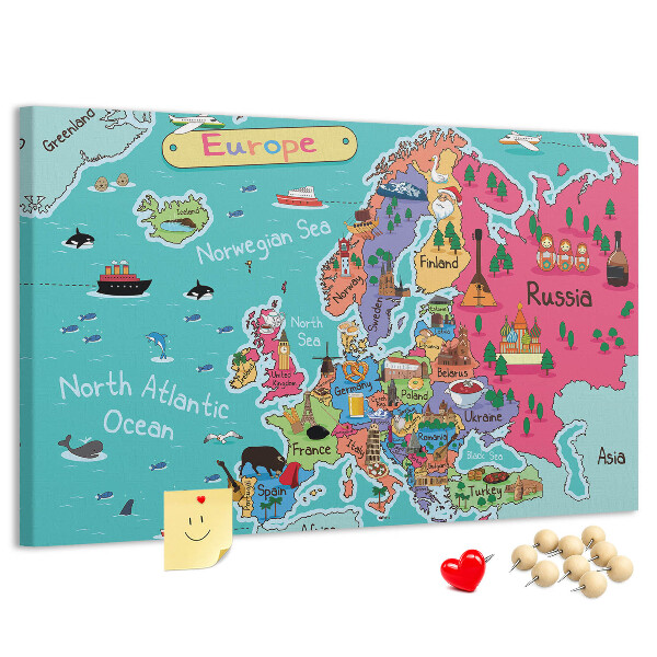 Cork display board Map of Europe