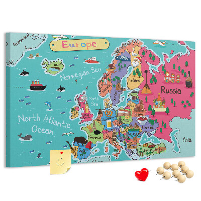Cork display board Map of Europe
