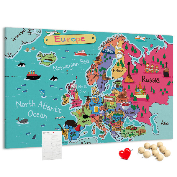 Cork display board Map of Europe