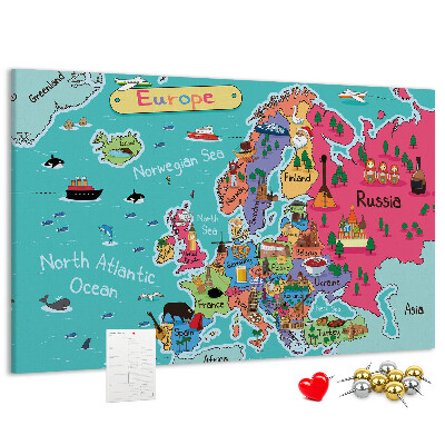 Cork display board Map of Europe