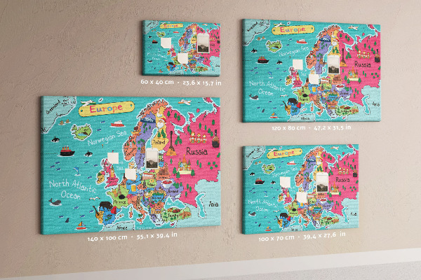 Cork display board Map of Europe
