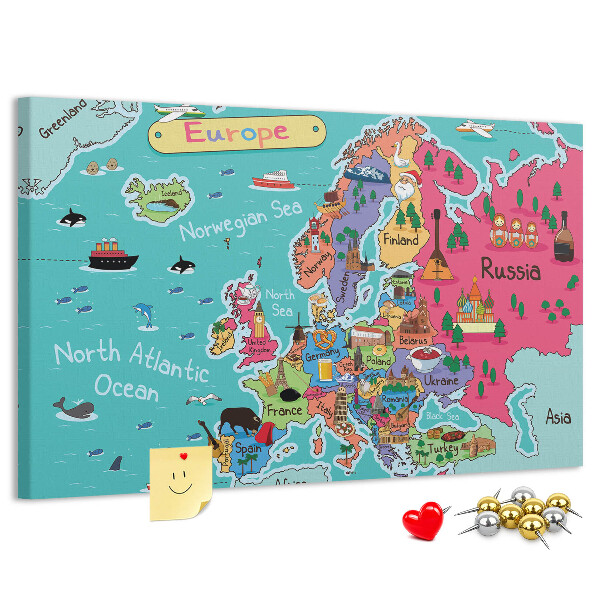 Cork display board Map of Europe