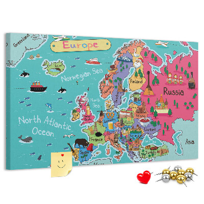 Cork display board Map of Europe