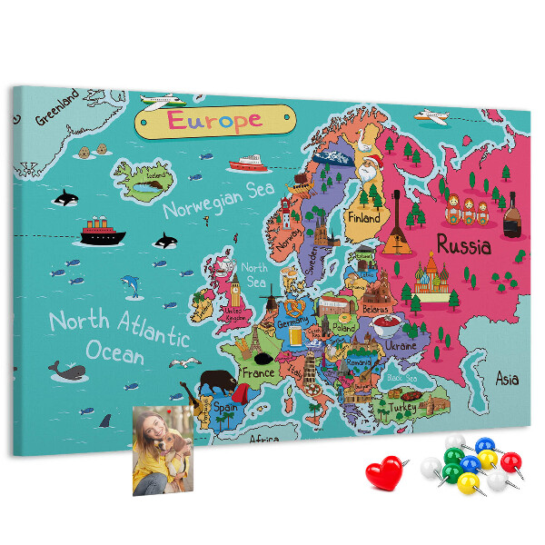 Cork display board Map of Europe