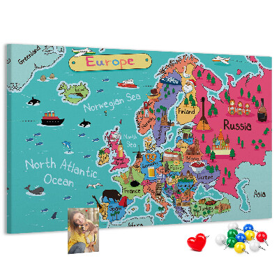 Cork display board Map of Europe