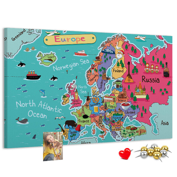 Cork display board Map of Europe