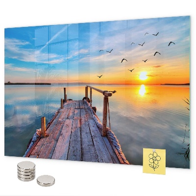 Magnetic wall board pier on the lake design