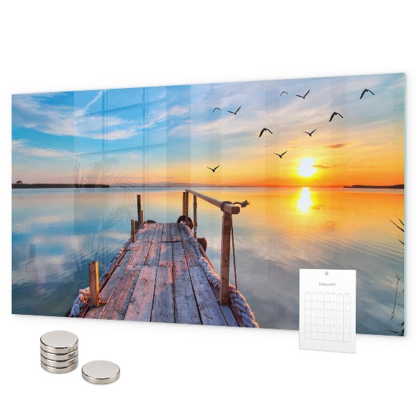 Magnetic wall board pier on the lake design