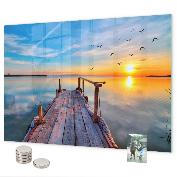 Magnetic wall board pier on the lake design