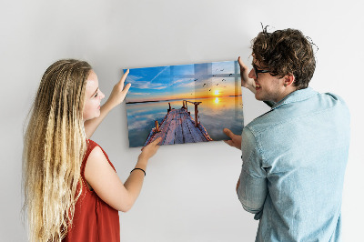 Magnetic wall board pier on the lake design