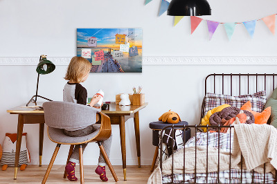 Magnetic wall board pier on the lake design