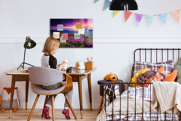 Magnetic board sunrise flowers design