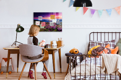 Magnetic board sunrise flowers design