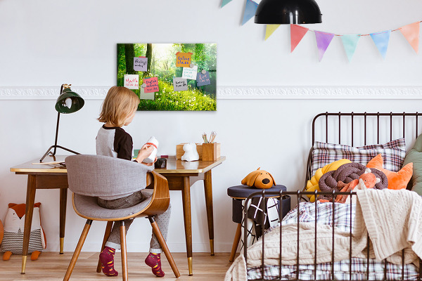 Magnetic board for wall with spring nature design