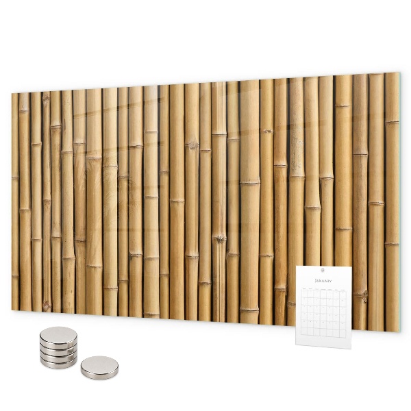 Magnetic board with bamboo sticks