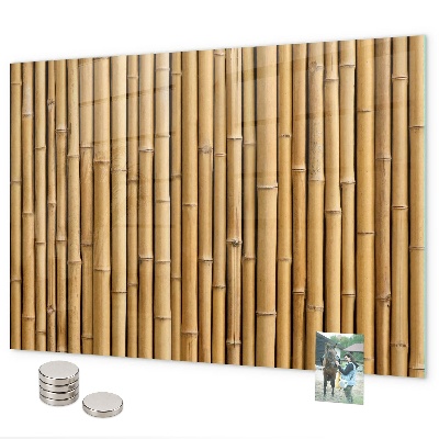 Magnetic board with bamboo sticks