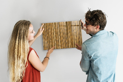Magnetic board with bamboo sticks