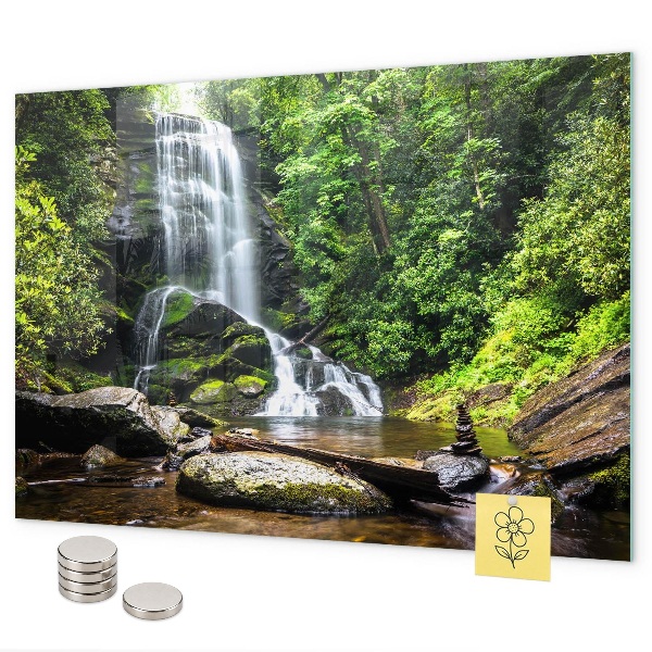 Magnetic board for wall forest waterfall print