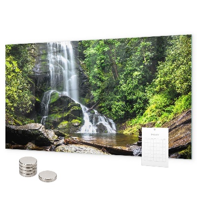 Magnetic board for wall forest waterfall print