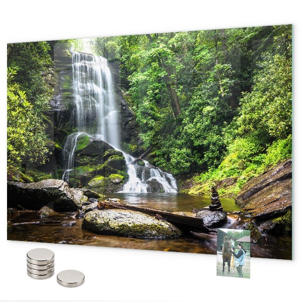 Magnetic board for wall forest waterfall print