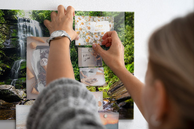 Magnetic board for wall forest waterfall print