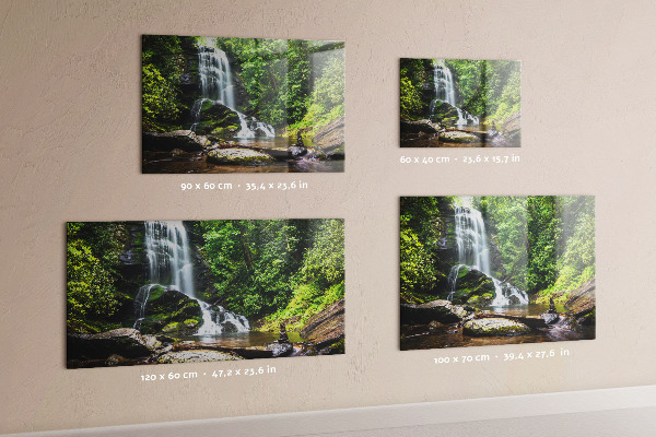 Magnetic board for wall forest waterfall print