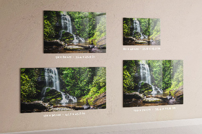 Magnetic board for wall forest waterfall print