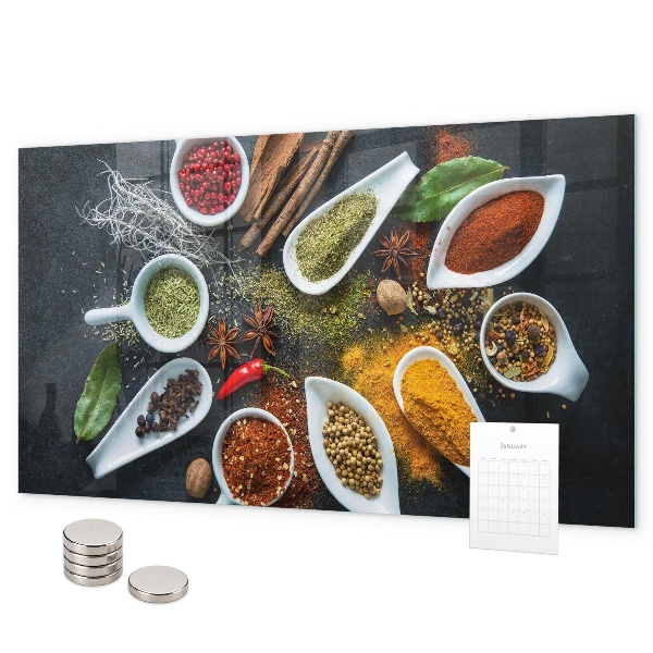 Magnetic spice board for wall mounting