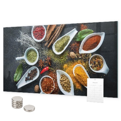 Magnetic spice board for wall mounting