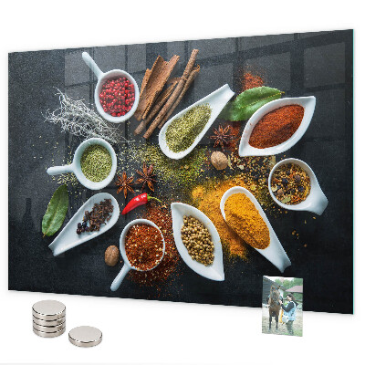 Magnetic spice board for wall mounting