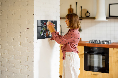 Magnetic spice board for wall mounting