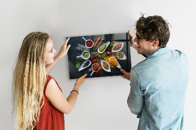 Magnetic spice board for wall mounting