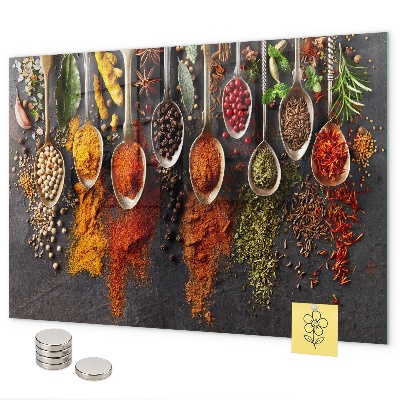 Magnetic board spices on spoons design
