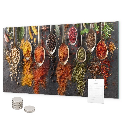 Magnetic board spices on spoons design