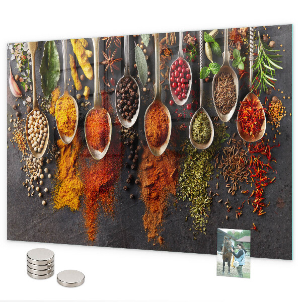 Magnetic board spices on spoons design