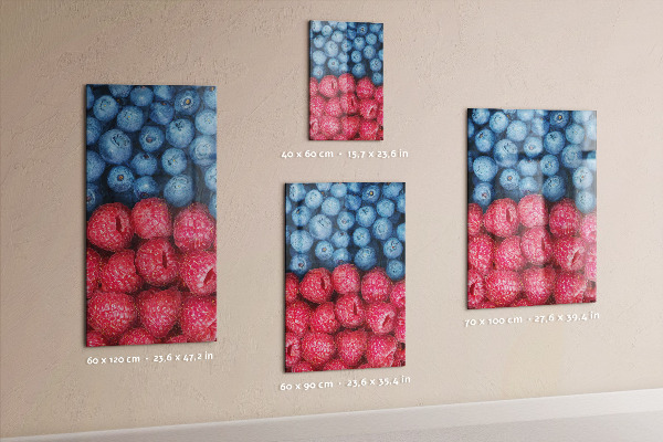 Notice board Blueberries and raspberries